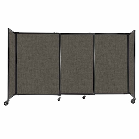 Versare StraightWall Sliding Portable Partition 7'2" x 4' Mocha Fabric 1448538